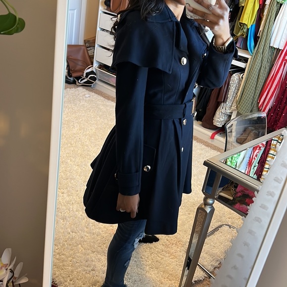 Navy blue flare coat - Picture 3 of 3